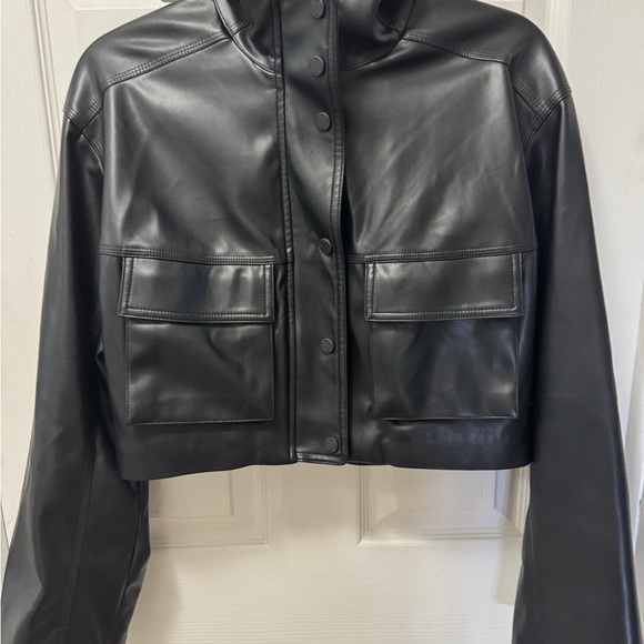 ALO Yoga Black Leather Jacket - Picture 7 of 11